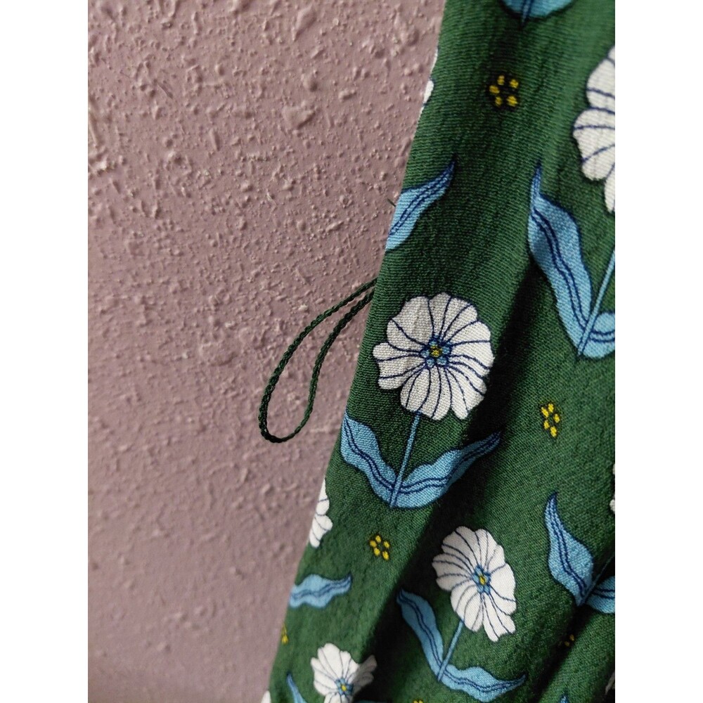 Boden Dress Women's US 12R Long Green Blue Floral Maxi Viscose Side Pockets - Picture 6 of 12